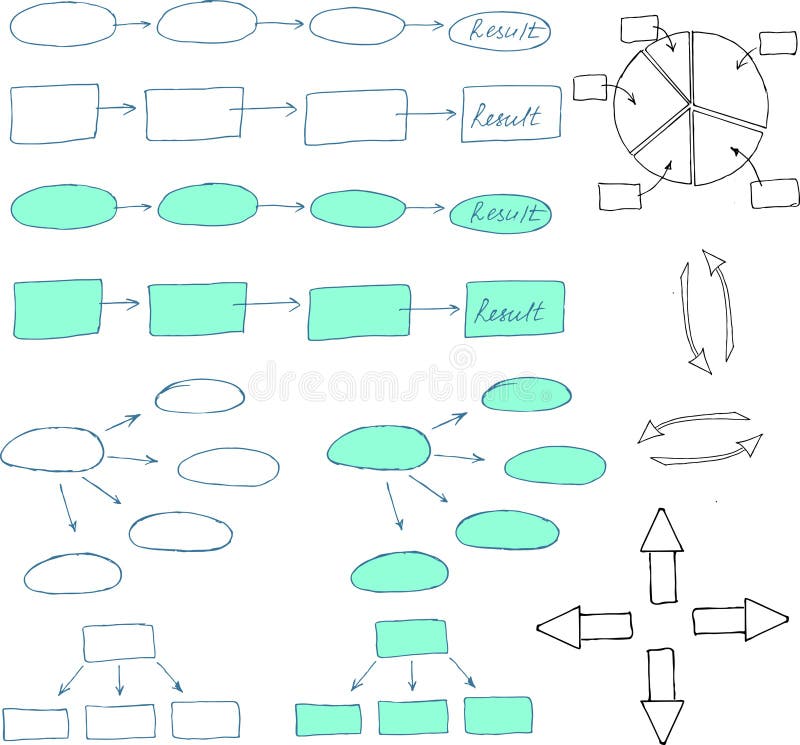 Abstract flowchart vector design elements. Arrows. royalty free illustration Abstract flowchart vector design elements. Arrows. royalty free illustration