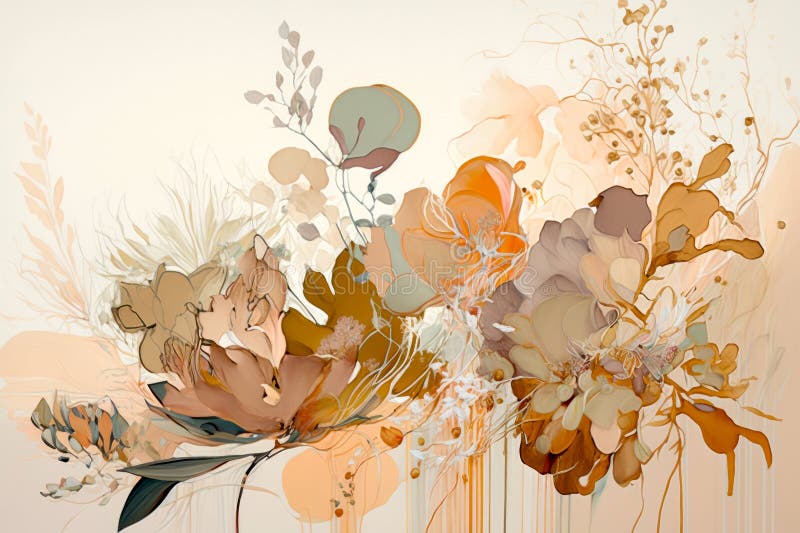 Flower Aesthetic Desktop Wallpaper Stock Illustration