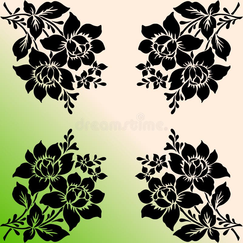 Abstract Flower Background, Black Color Stock Vector Illustration of