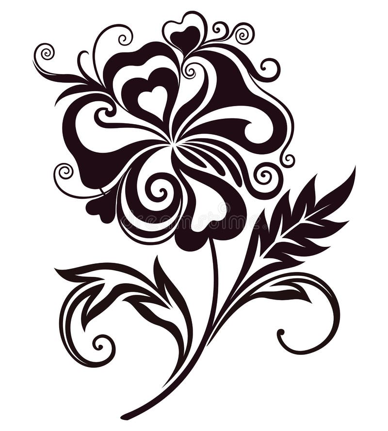 Abstract flower line-art stock vector. Illustration of birthday - 42179014