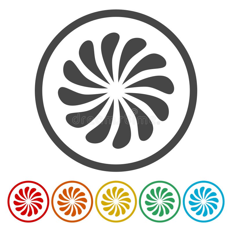 Abstract Flower Vector Circle Logotype Set Stock Vector - Illustration