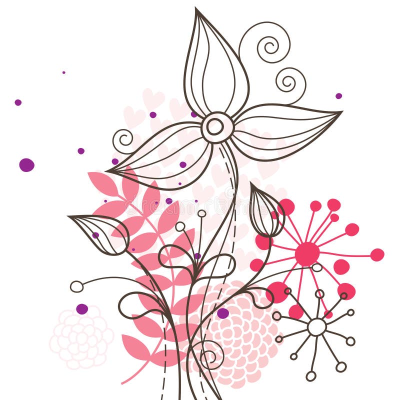 Abstract flowers stock vector. Illustration of ornamental 24188157