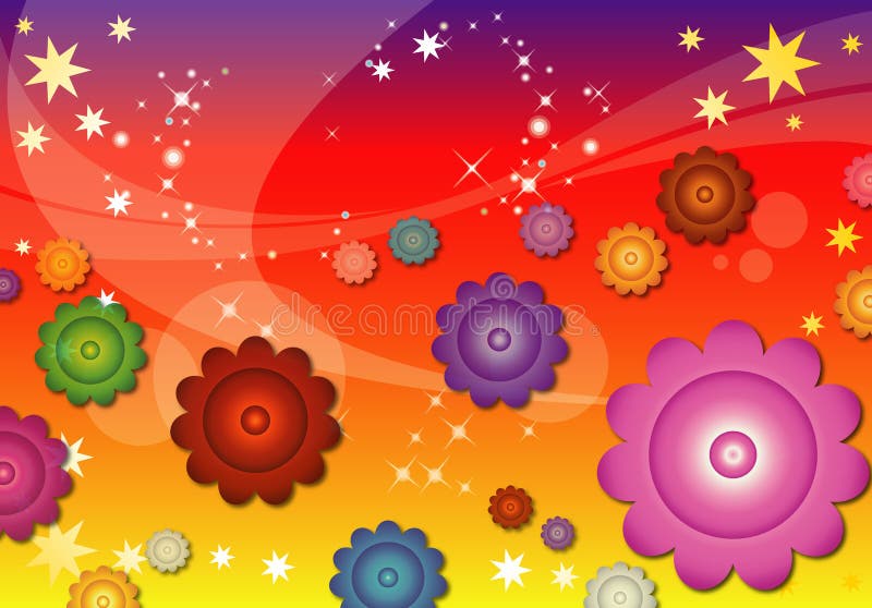 Illustration of Abstract Flowers Background. Backdrop undulating illustrations