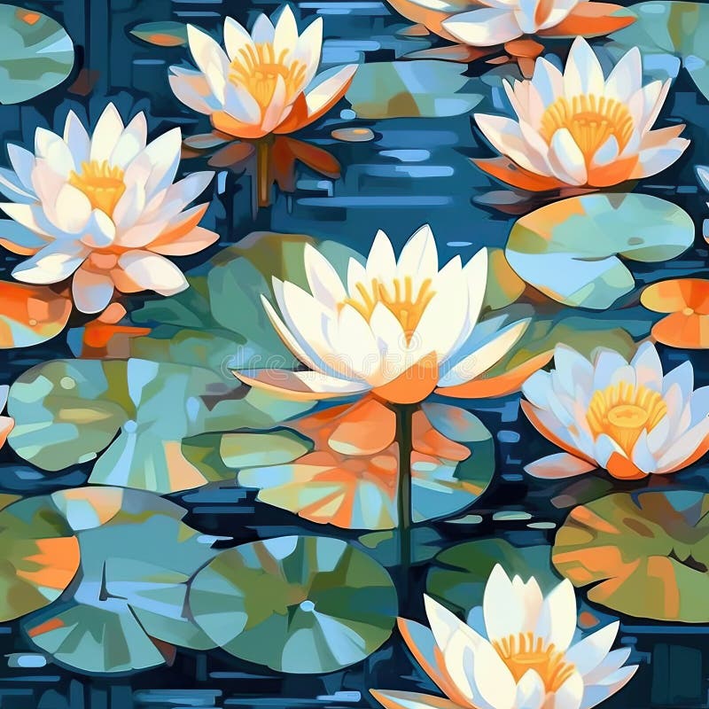 Abstract flowers painting, seamless floral repeating pattern. Generative AI