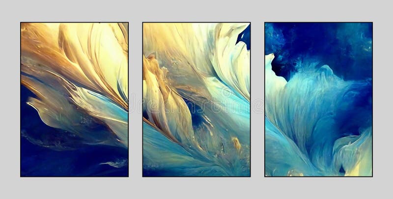 Abstract, flowers, plants, triptych, restore ancient ways, watercolor style, background wall art