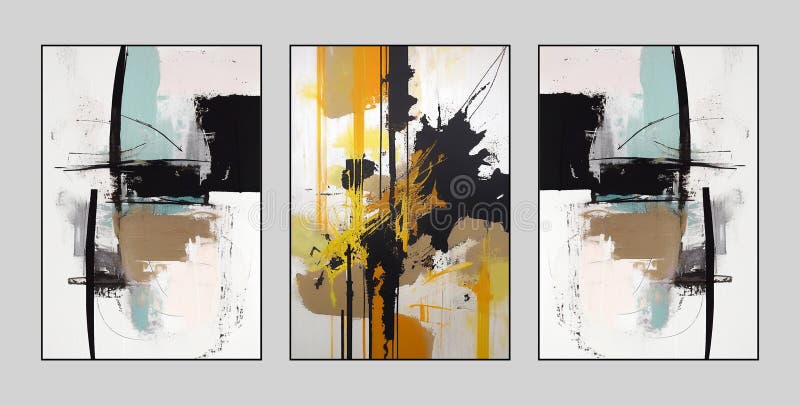 Abstract, flowers, plants, triptych, restore ancient ways, watercolor style, background wall art