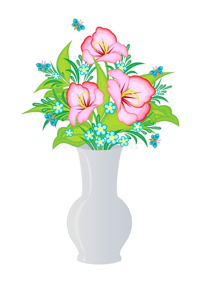 Abstract flowers in vase