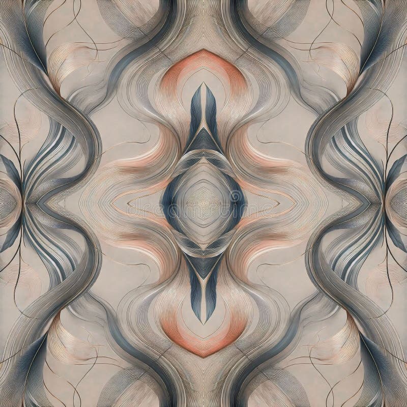 Abstract Flowing Botanical Seamless Pattern AI generate vector illustration