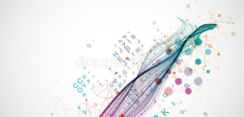 Abstract flowing wave lines. Design element for science modern concept vector illustration