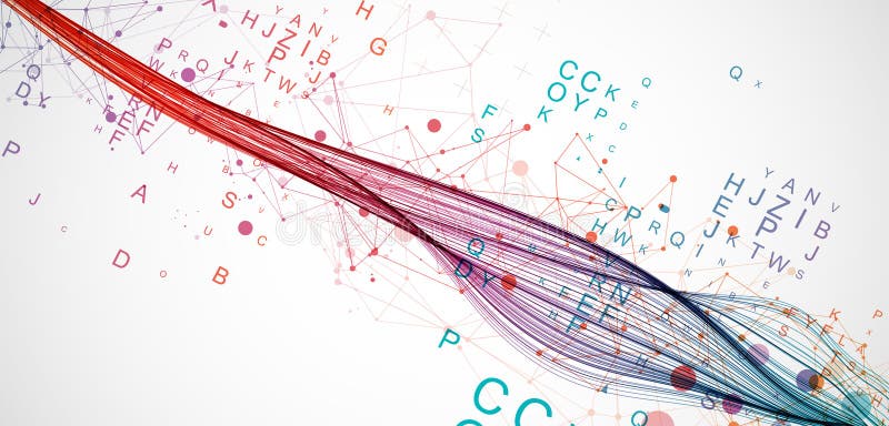Abstract flowing wave lines. Design element for science modern concept royalty free illustration
