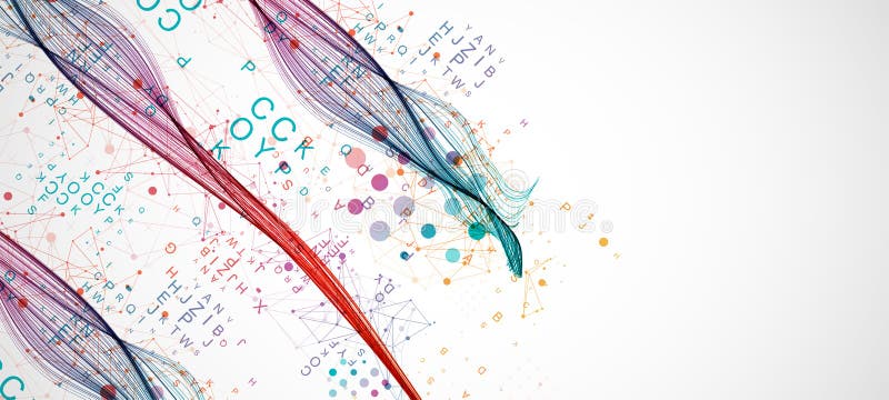 Abstract flowing wave lines. Design element for science modern concept royalty free illustration
