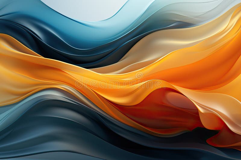 Abstract flowing waves of blue and orange royalty free illustration