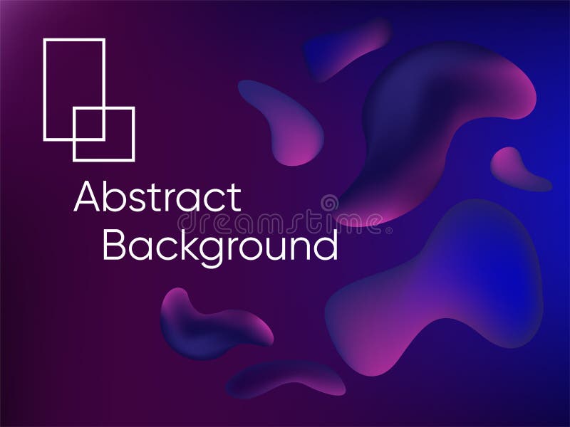 Abstract fluid color background poster or card. Vector template. Purple Background with Bubbles Shapes. Dynamic Effect