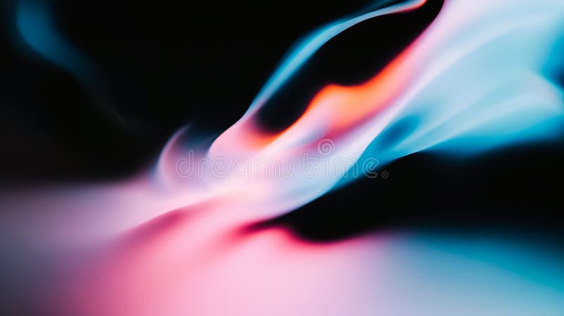 Abstract fluid gradient with soft smooth shapes and motion blur for creative design stock illustration