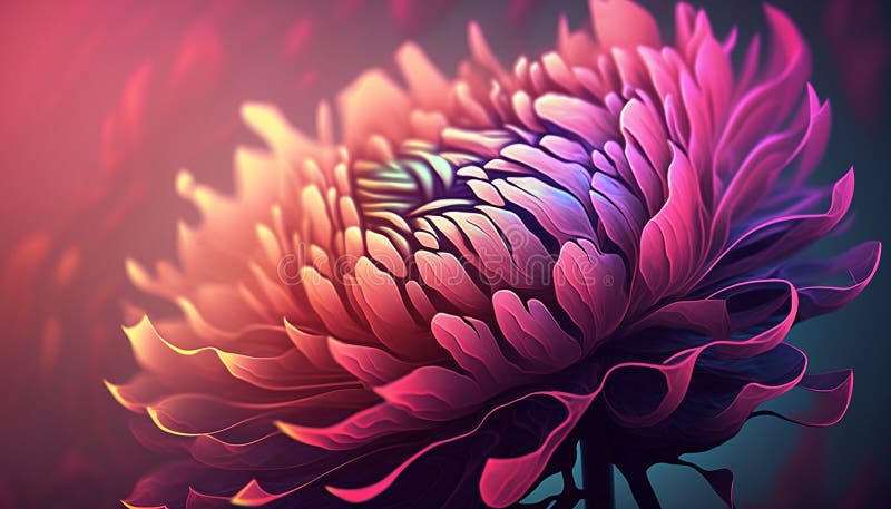 Abstract fluid ink flower. Generative AI vector illustration