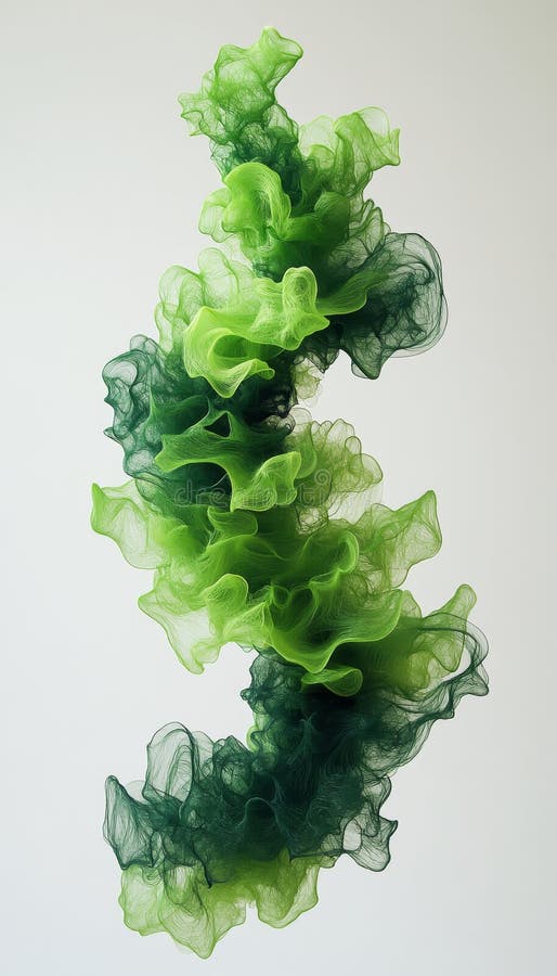 Abstract Forms of Green Gel on a White Backdrop A Visually Compelling Texture Study. royalty free illustration