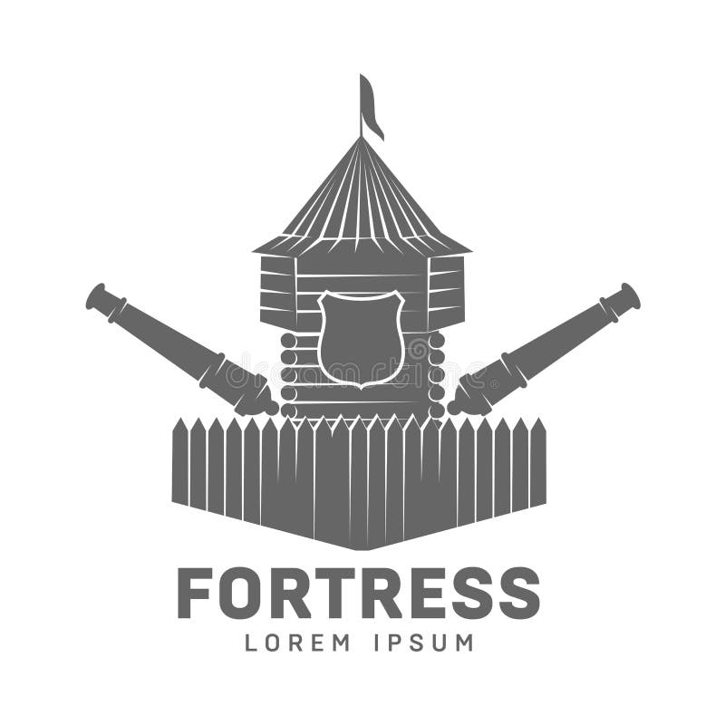 Abstract fortress label. 