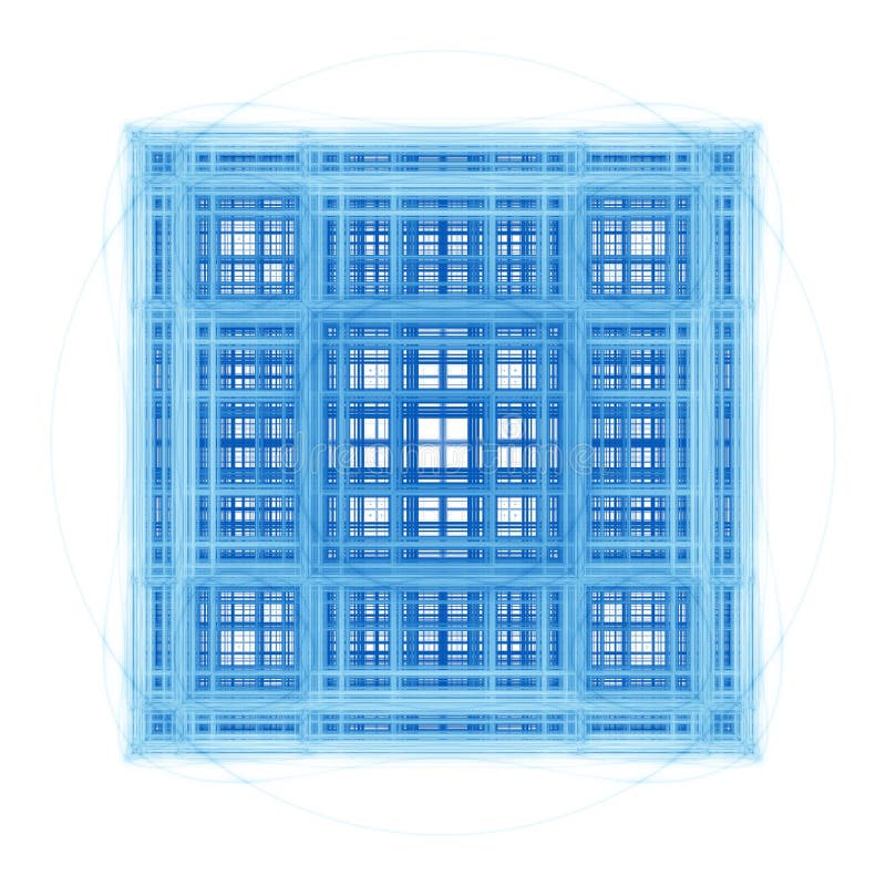 Abstract Fractal Architectural Cubes stock illustration
