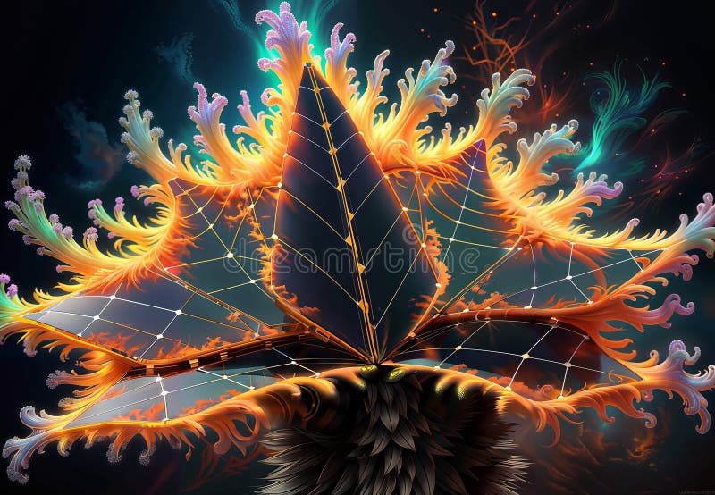 Abstract fractal background, computer-generated image. Digital art, generative ai stock illustration