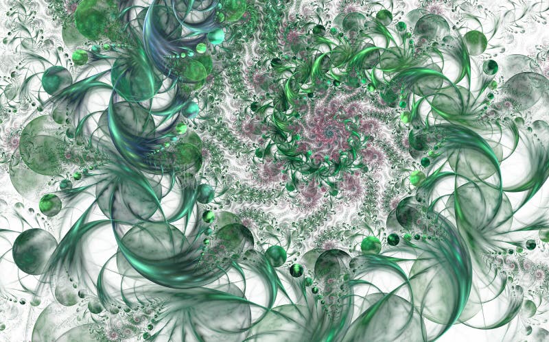 Abstract fractal background Fairy Infinite Spirals computer-generated image. Beautiful winter abstract background. Fractal digital artwork for creative graphic design. Fairy infinite spirals illustrations