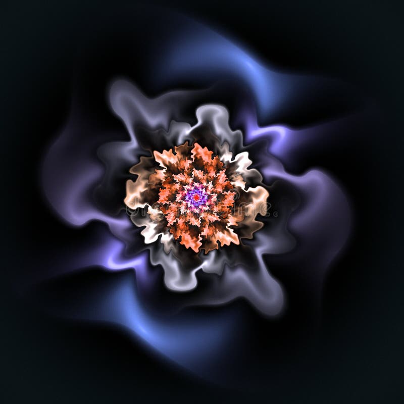 Abstract fractal beautiful flower computer-generated image.