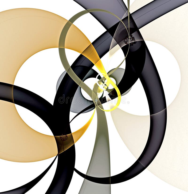 Abstract, fractal, computer-generated image of multicolored arches and curves on a light background for Wallpaper