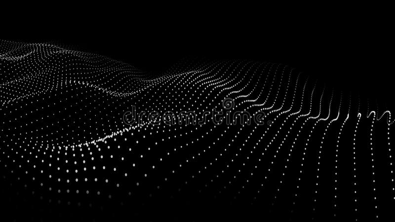 Abstract 3D rendering fractal digital landscape stock illustration