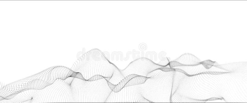 Abstract 3D rendering fractal digital landscape royalty free illustration
