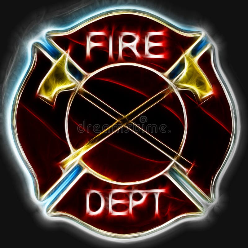 Abstract fractal Fire department Maltese cross vector illustration
