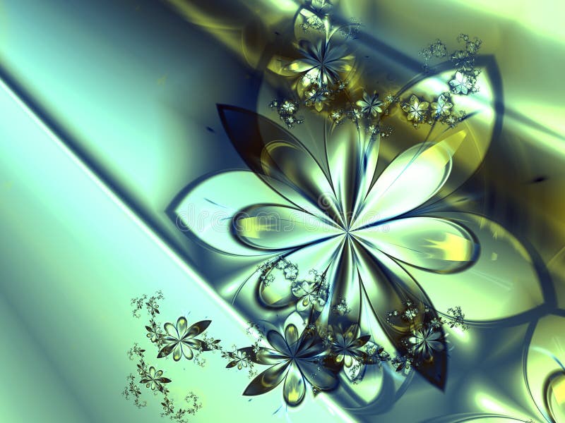 Abstract Fractal Flower Background stock illustration