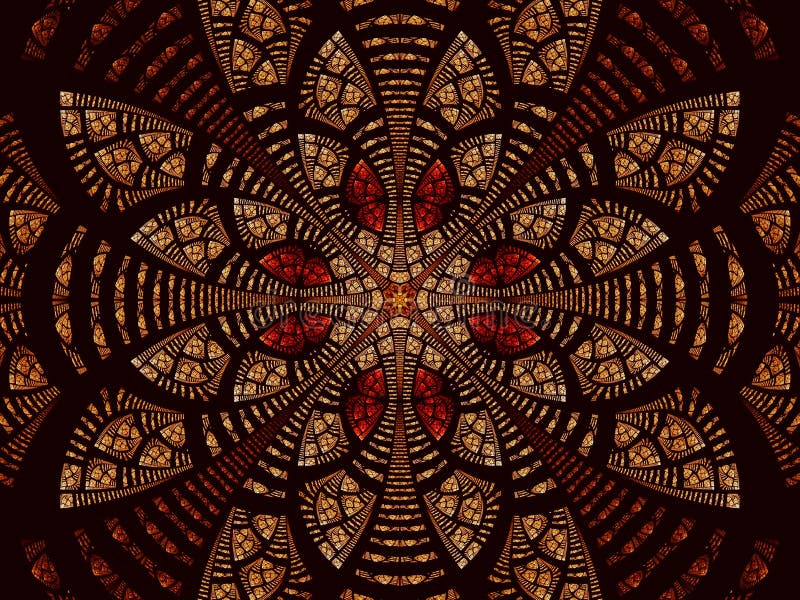 Abstract fractal flower or mandala - digitally generated image