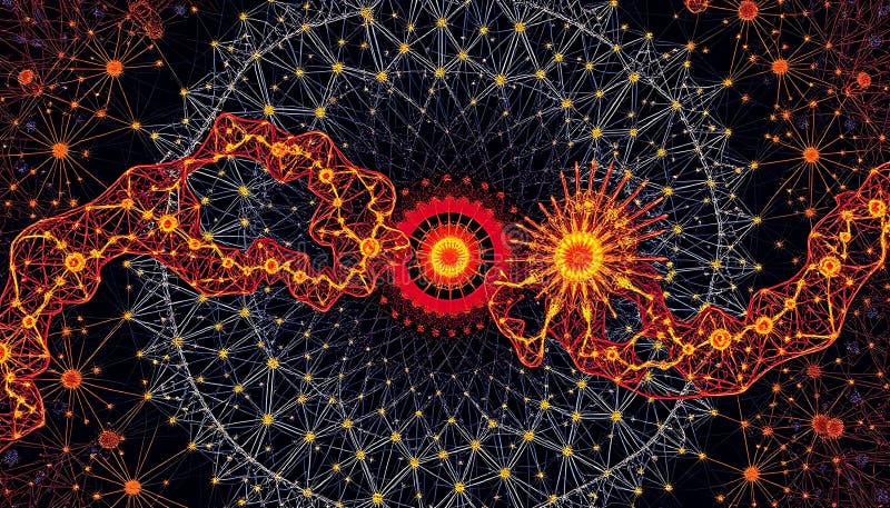 Abstract fractal pattern, intricate digital artwork, Stock Photo, Generative AI royalty free illustration