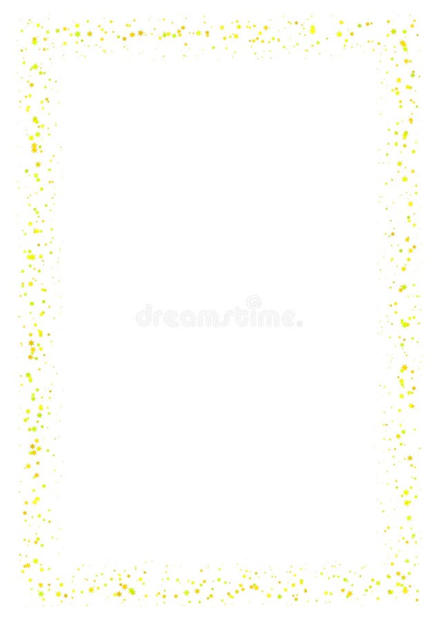 Abstract Frame Made of Small Yellow Stars on White Background. A4 Paper Size  with Light Glittering Starry Border. Stock Illustration - Illustration of  greeting, graphic: 84459168