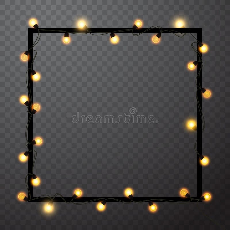 Abstract frame with retro light bulbs, vector illustration