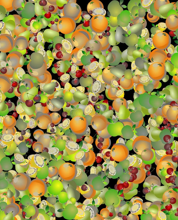 Abstract Fruits and Berries Stock Vector Illustration of collection