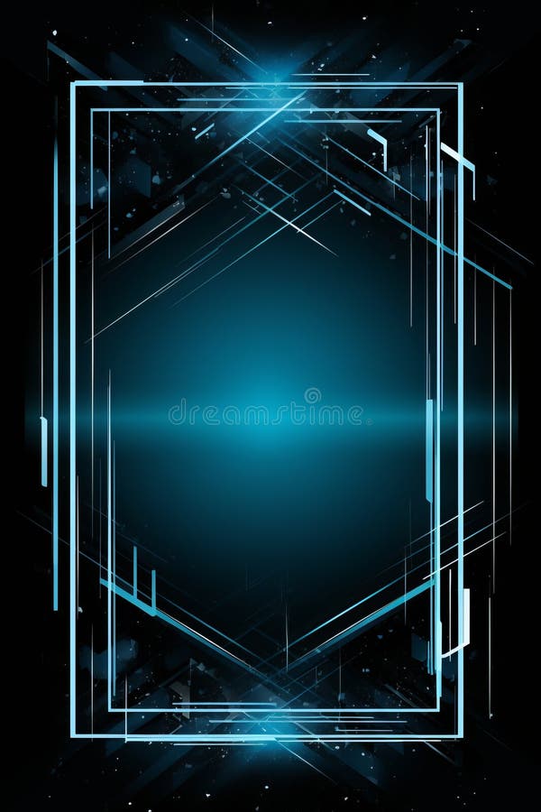 abstract futuristic background with blue lines and lights generative ai