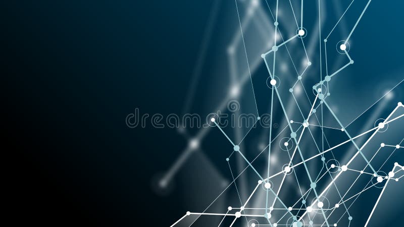 Abstract futuristic blockchain blurred background. Molecules technology with polygonal shapes. Vector design digital texture vector illustration