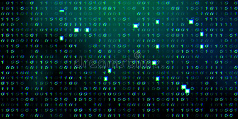 Abstract Futuristic Cyberspace With Binary Code Matrix Background