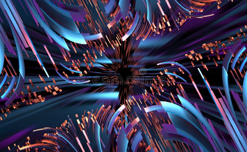 Abstract futuristic 3d illustration. High tech design vector illustration