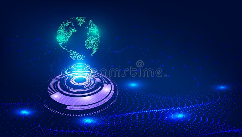 Abstract futuristic data and global connection technology background, Vector vector illustration.