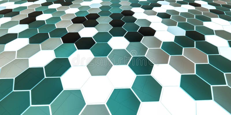 Abstract futuristic hexagonal tiles pattern 3d render illustration vector illustration