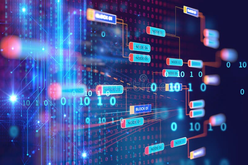 Abstract Futuristic infographic with Visual data complexity , represent Big data concept, node base programming. Abstract visual composition illustrations