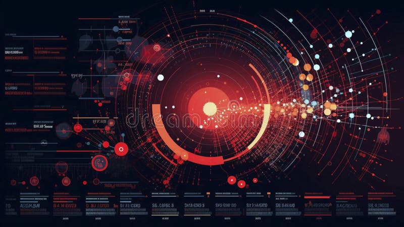 Abstract Futuristic infographic with Visual data complexity, represent Big data concept, node base programming. vector illustration