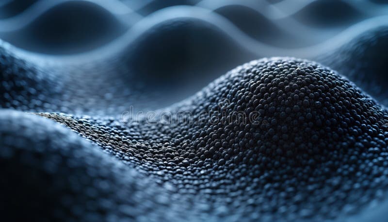 Abstract futuristic metallic wave pattern. 3D render shows hexagonal mesh structure. Wave-like form appears as network. Design vector illustration