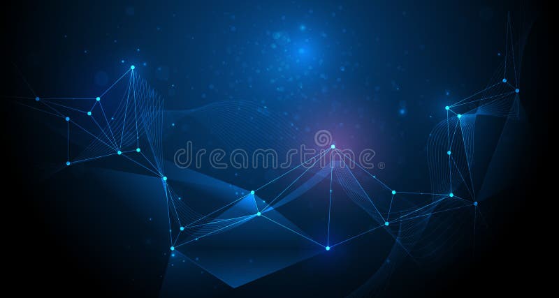 Abstract futuristic, Molecule technology with polygonal pattern royalty free illustration