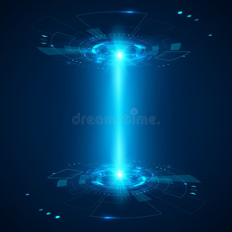 Abstract futuristic object HUD element. 3D hologram display. Science and technology or sci fi. Vector