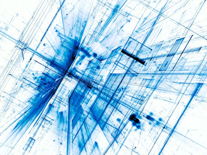 Abstract futuristic room - digitally generated image royalty free illustration
