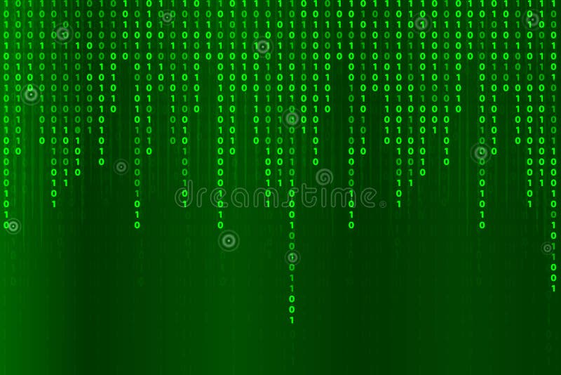 Abstract Futuristic Technology With Binary Code Matrix Background With