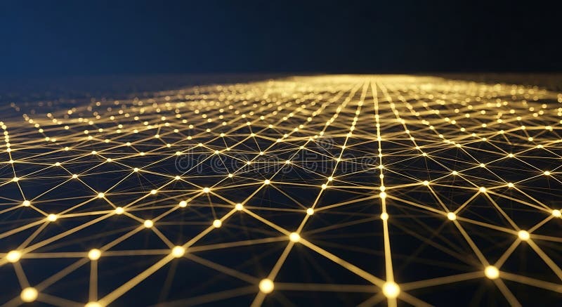 Futuristic Digital Network Connection Grid vector illustration