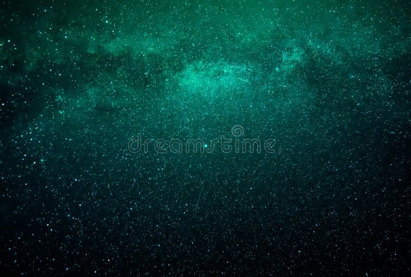 Abstract Galaxy Background with Stars and Planets with Green and ...